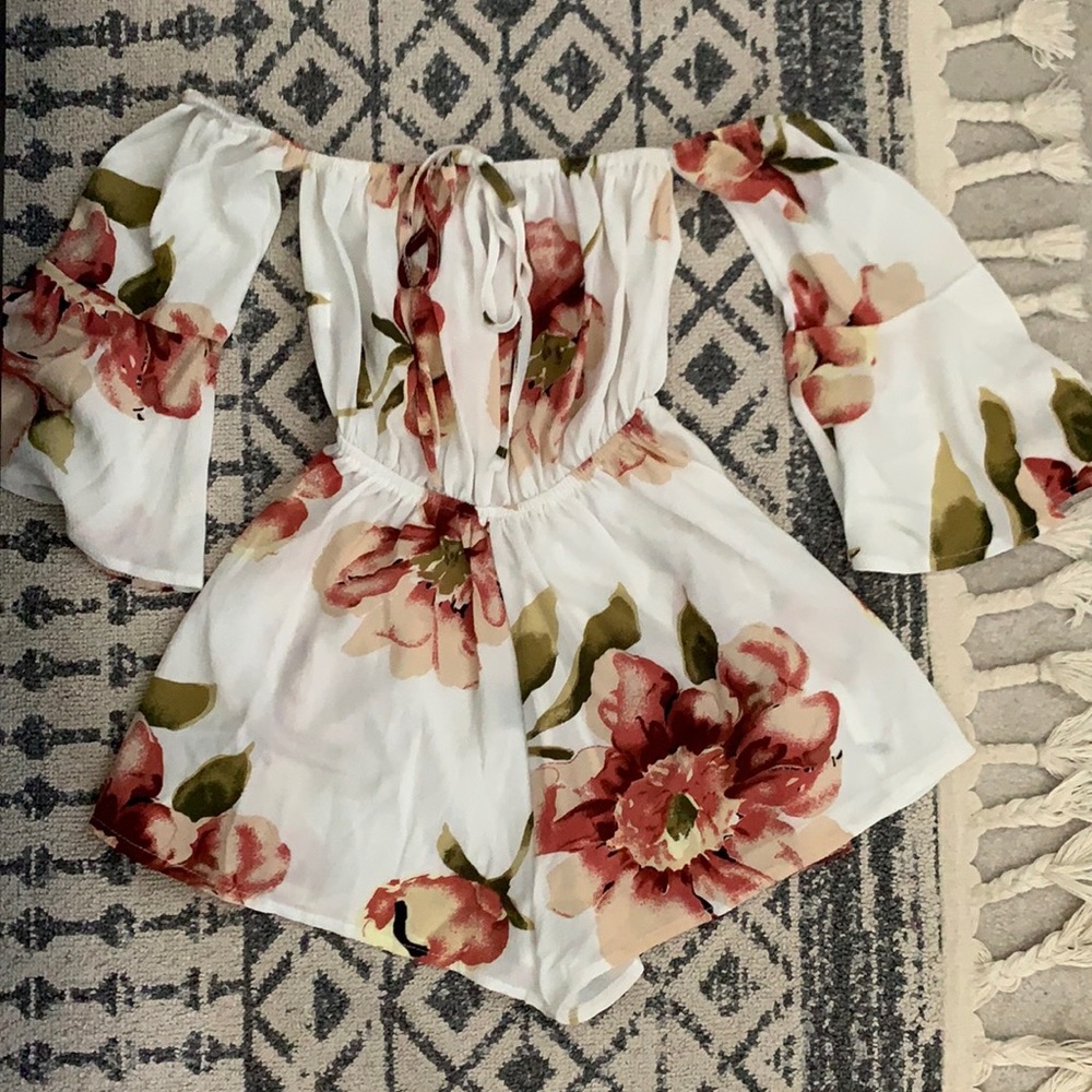 Flower Off-Shoulder Romper